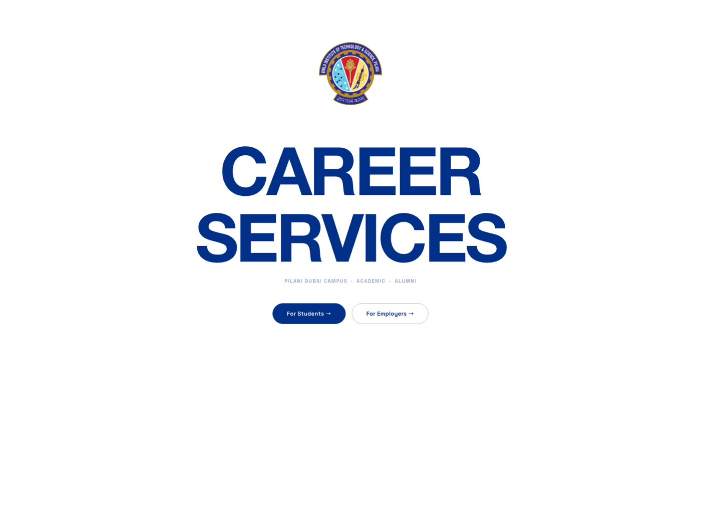 BITS Pilani, Dubai Career Services website