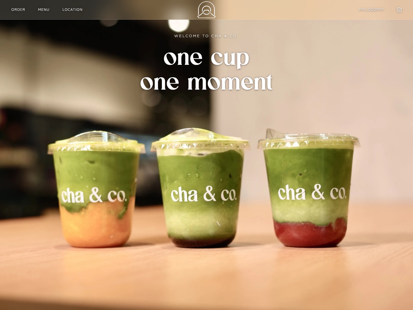Cha & Co. matcha café website